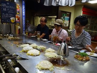 お好焼きの夕食